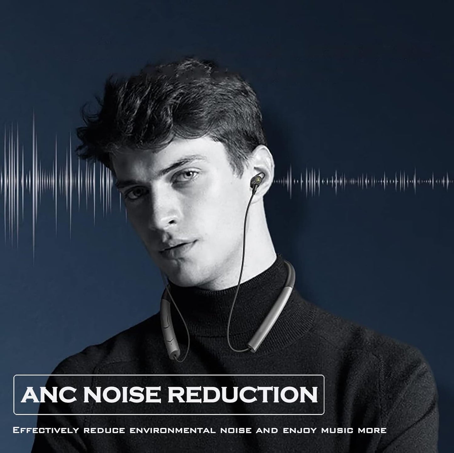 Bluetooth Headphones Wireless Earbuds Neckband Bluetooth Headphones Noise Cancelling with Microphone for Sports, Running Headphones