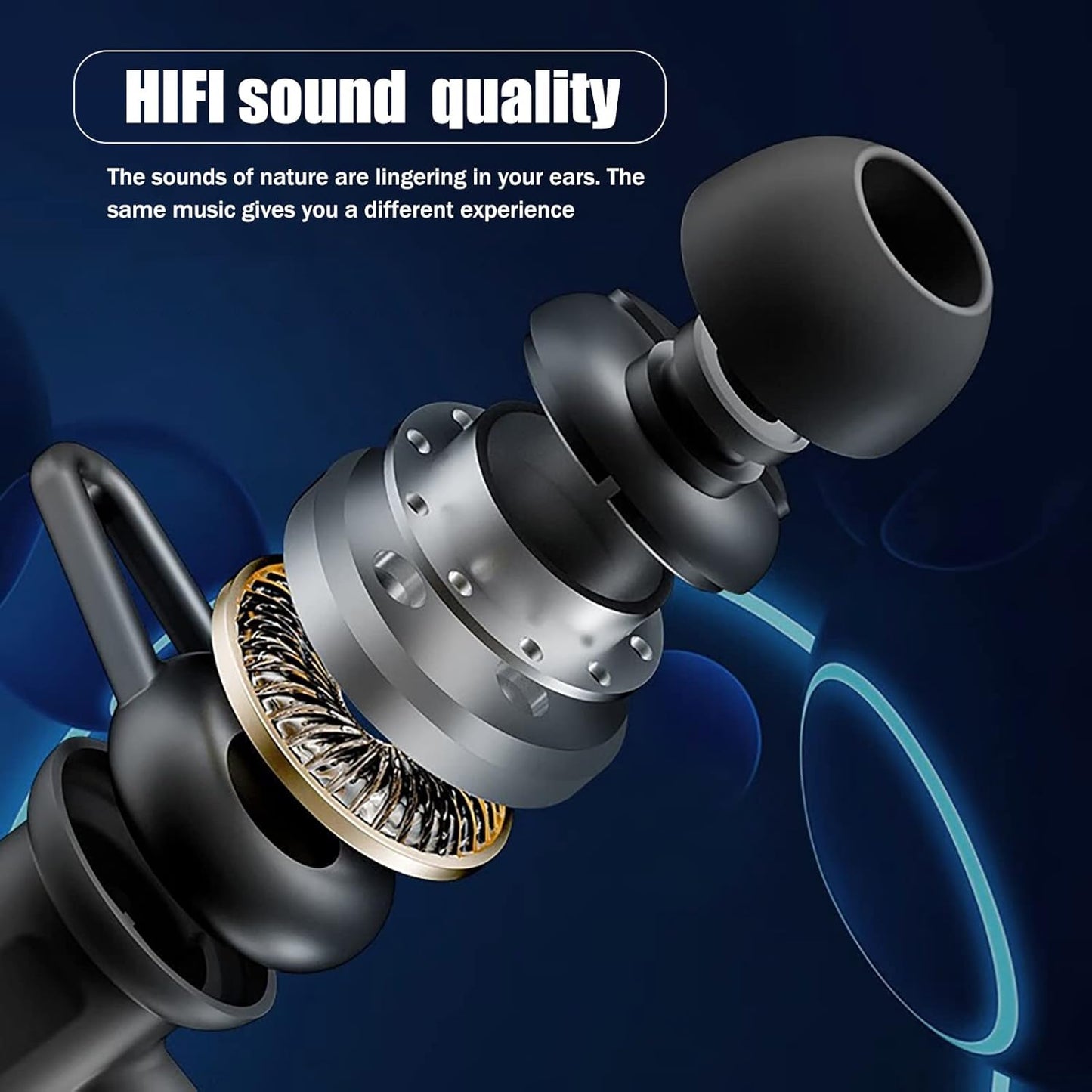 Bluetooth Headphones Wireless Earbuds Neckband Bluetooth Headphones Noise Cancelling with Microphone for Sports, Running Headphones