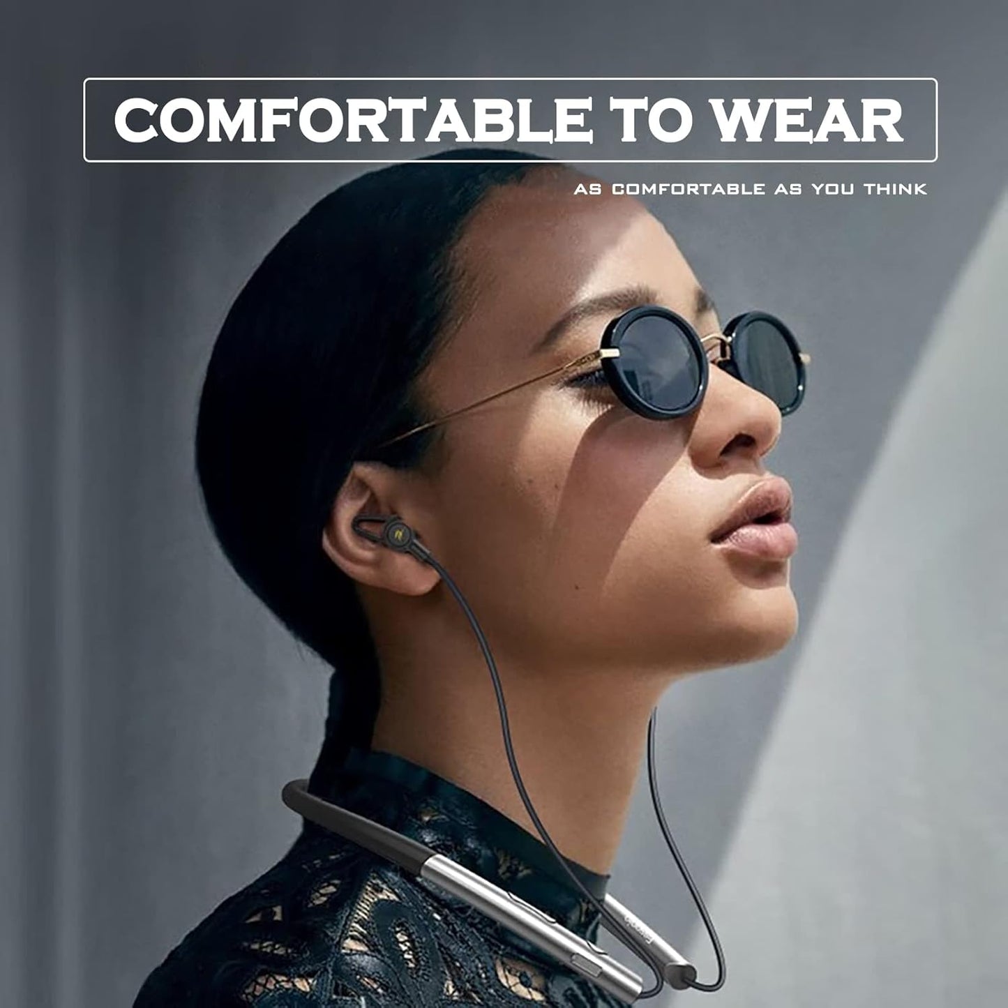 Bluetooth Headphones Wireless Earbuds Neckband Bluetooth Headphones Noise Cancelling with Microphone for Sports, Running Headphones
